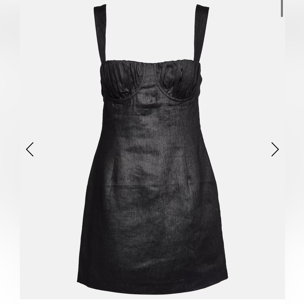 SIR black linen mini dress